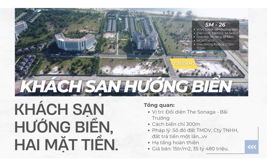 Đắc Địa: Đất Khách sạn View Biển - Mặt tiền đường 36M. Giá chỉ 1xtr/m2